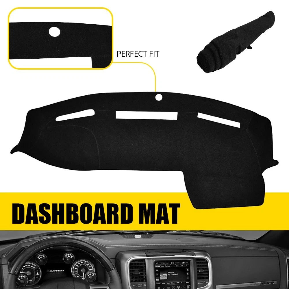 Dashboard Dash Mat Cover Pad for Dodge Ram 1500 2500 (2010–2018) Non-Slip Black