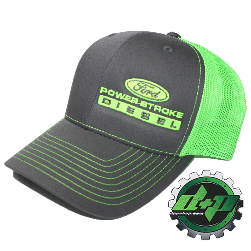 Ford Powerstroke Richardson 112 Hat Charcoal Gray Green Mesh Snapback