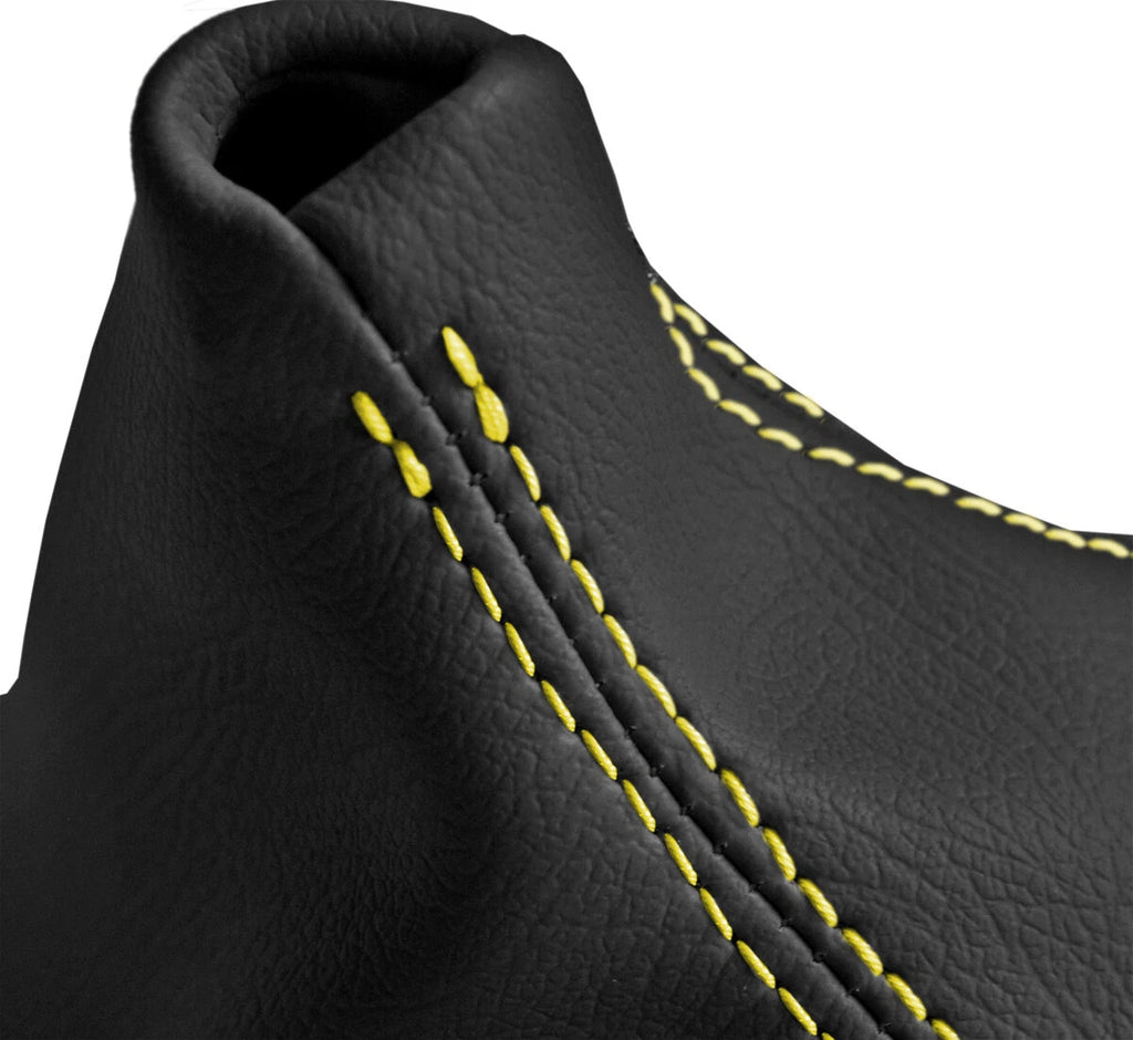 Leather Automatic Shift Boot Cover for BMW E81 E82 E87 (2004–2013) Yellow Stitch