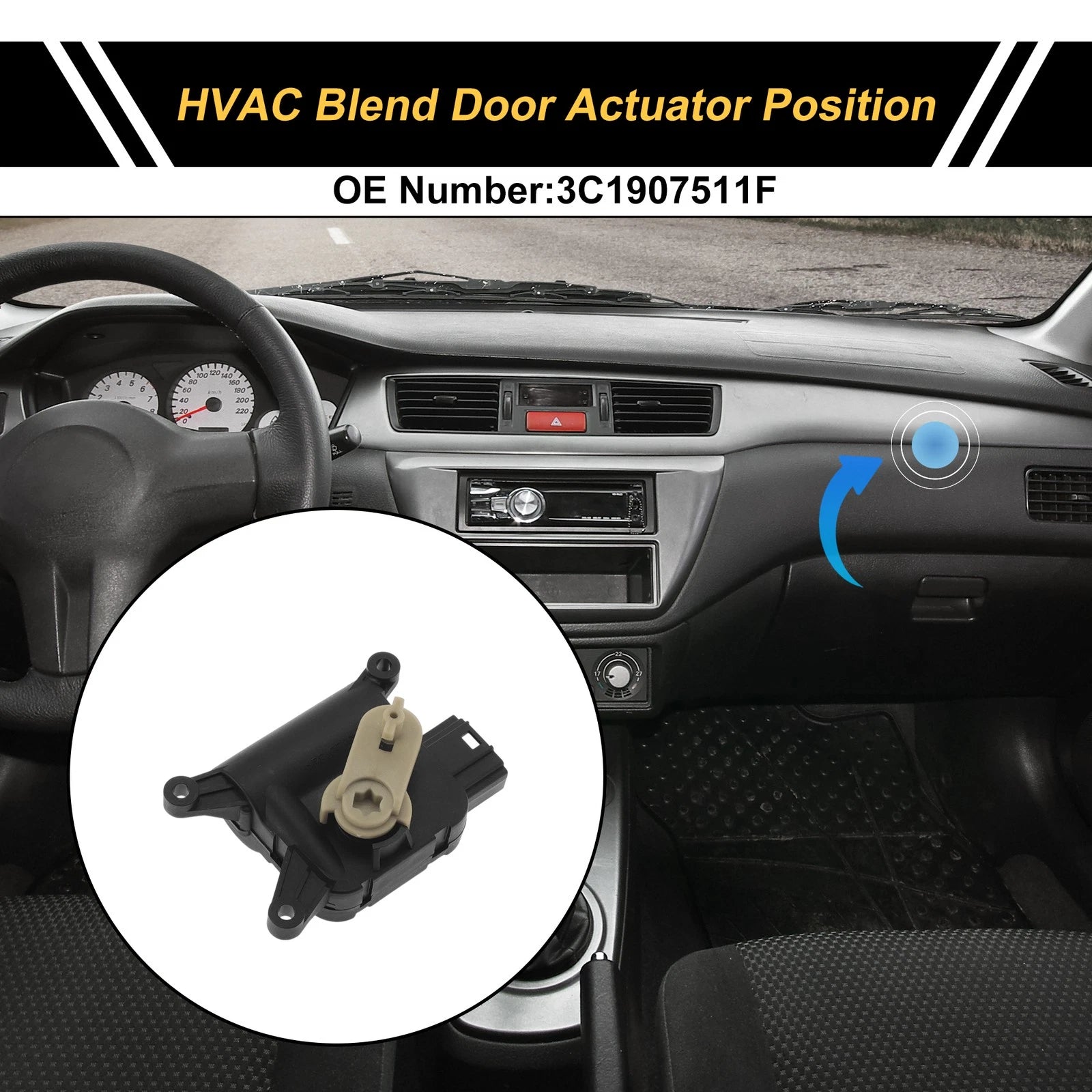 HVAC Heater Blend Door Actuator for Volkswagen Passat (2009–2012) No. 3C1907511F
