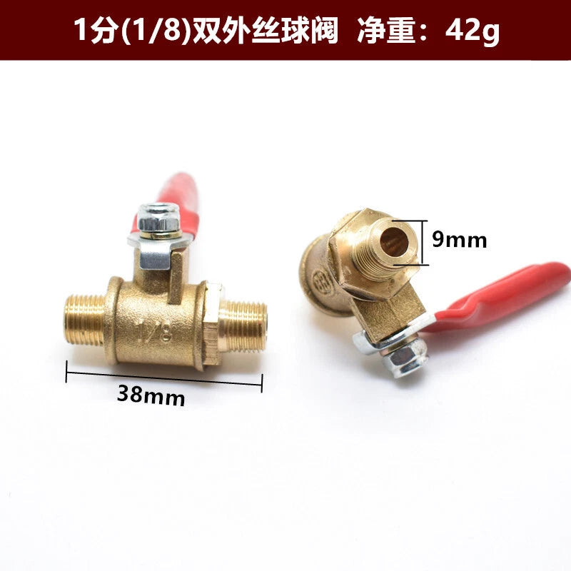 Brass Ball Valve Shut Off for Faucet (1/8", 1/4", 3/8")