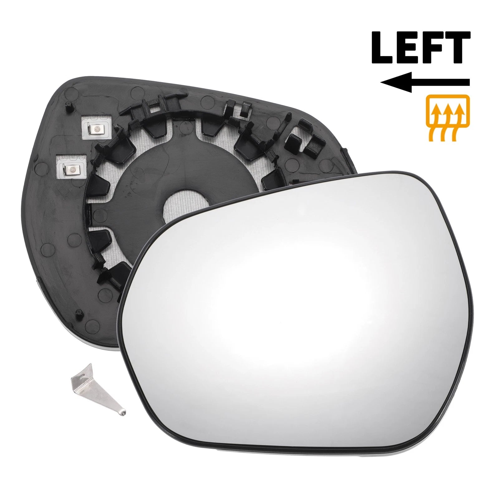 Left Side Heated Convex Mirror Glass for Ford Fiesta (2017–2023)