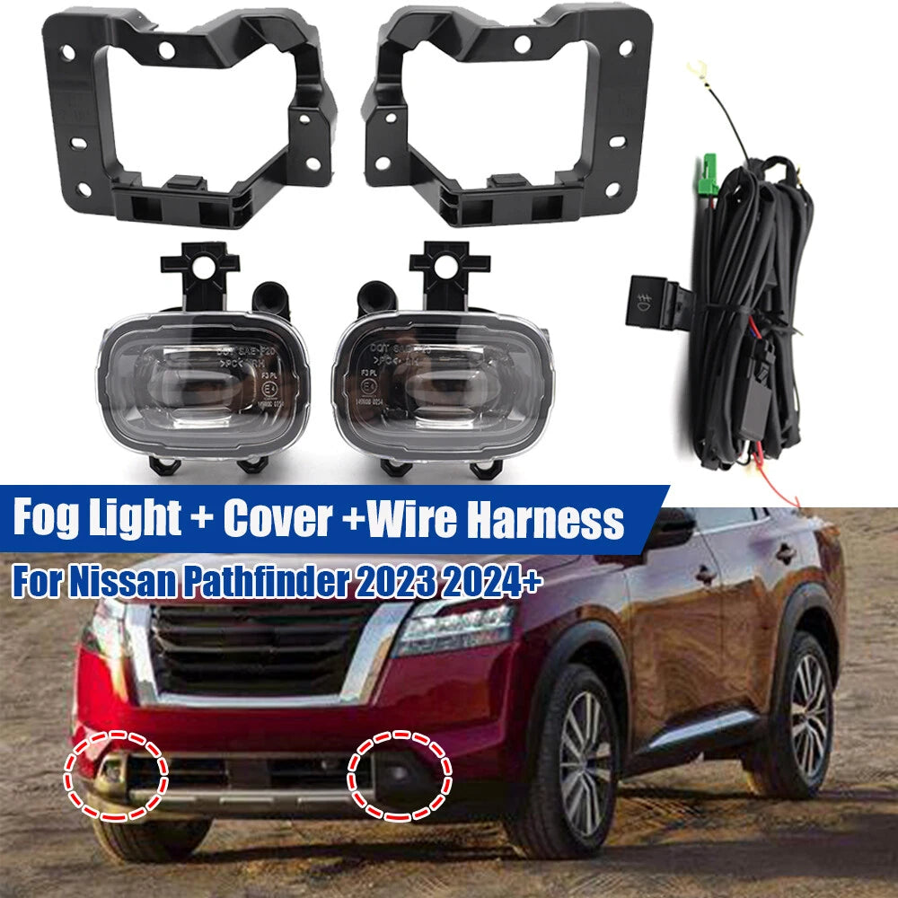 Front Bumper for Nissan Pathfinder (2023–2023) LED Fog Light Kit w/ Cover & Harness