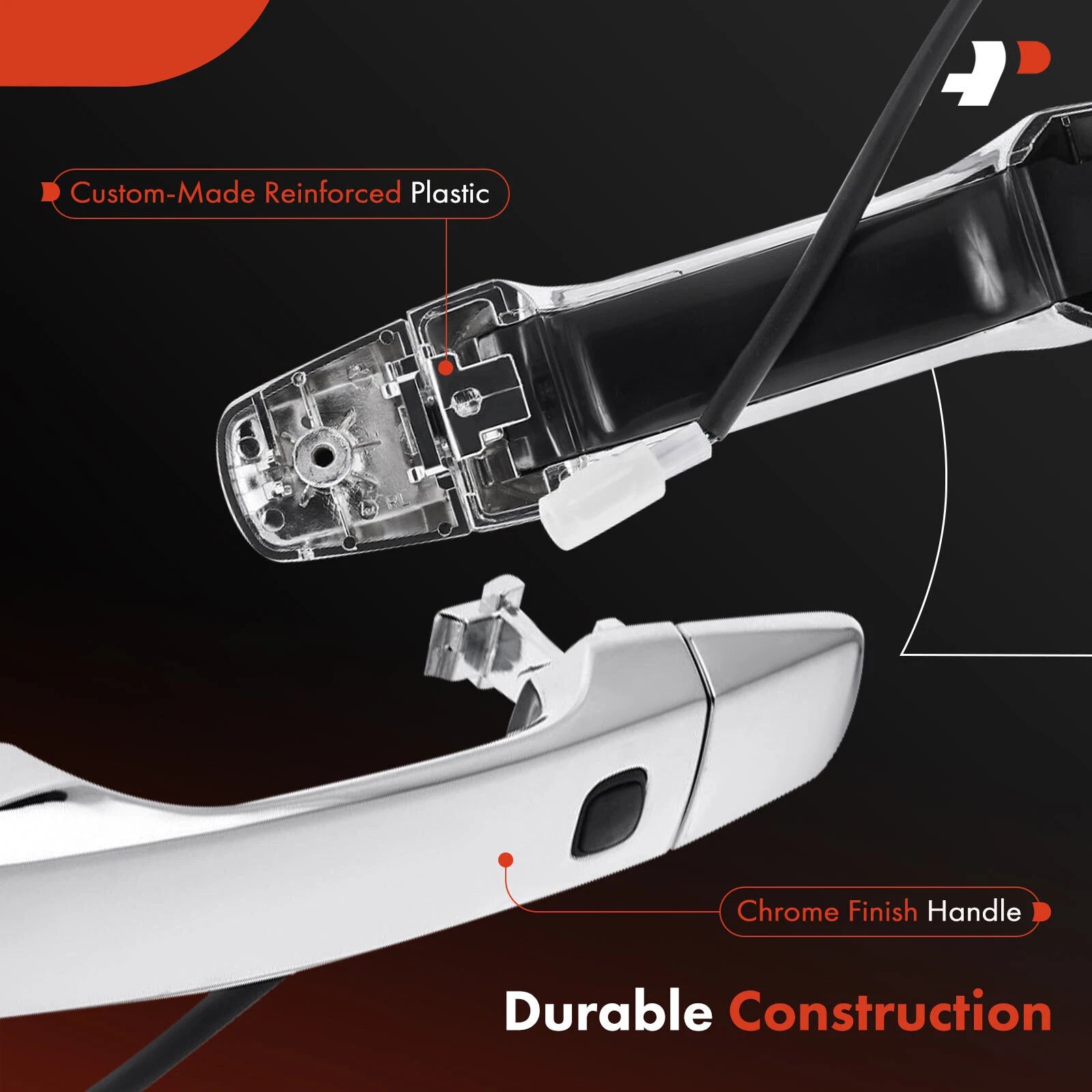 Rear Left Chrome Exterior Door Handle for Toyota Land Cruiser (2008–2013)