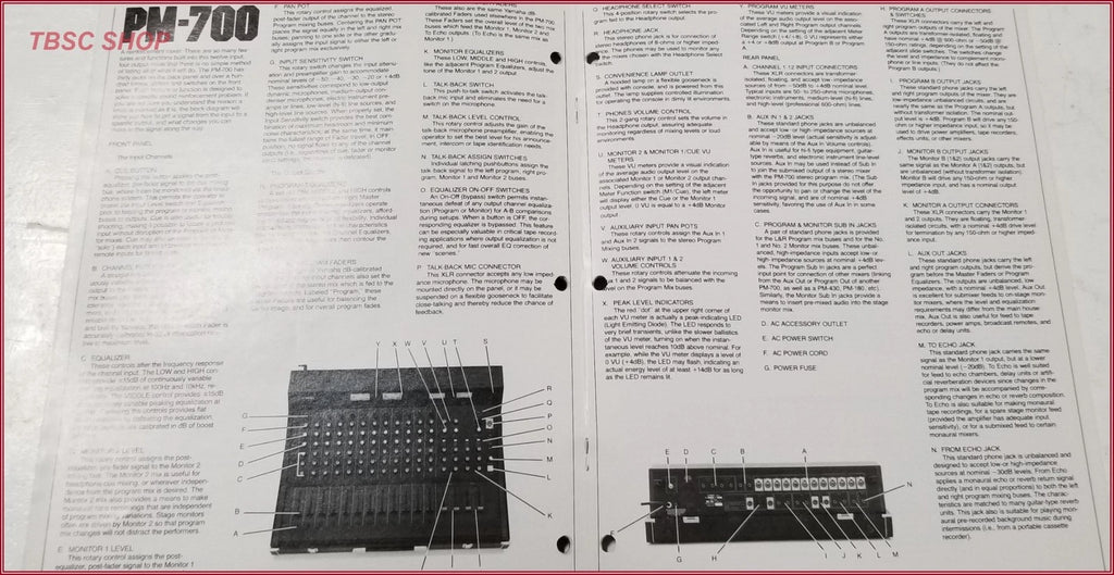 Yamaha PM700 Mixing Console Sales Brochure