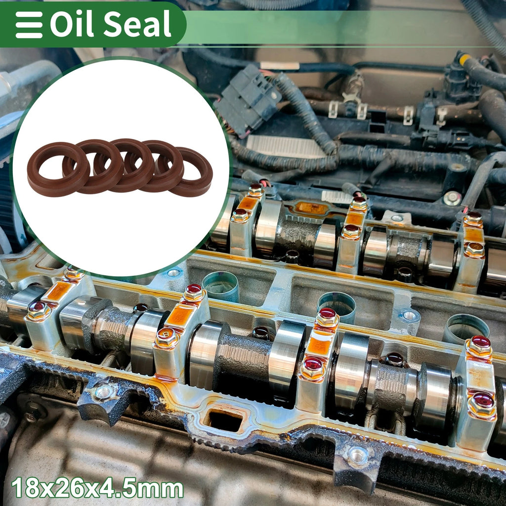 Set of 5 Oil Seal Rotary Shaft Seal FKM Rubber 18x26x4.5mm