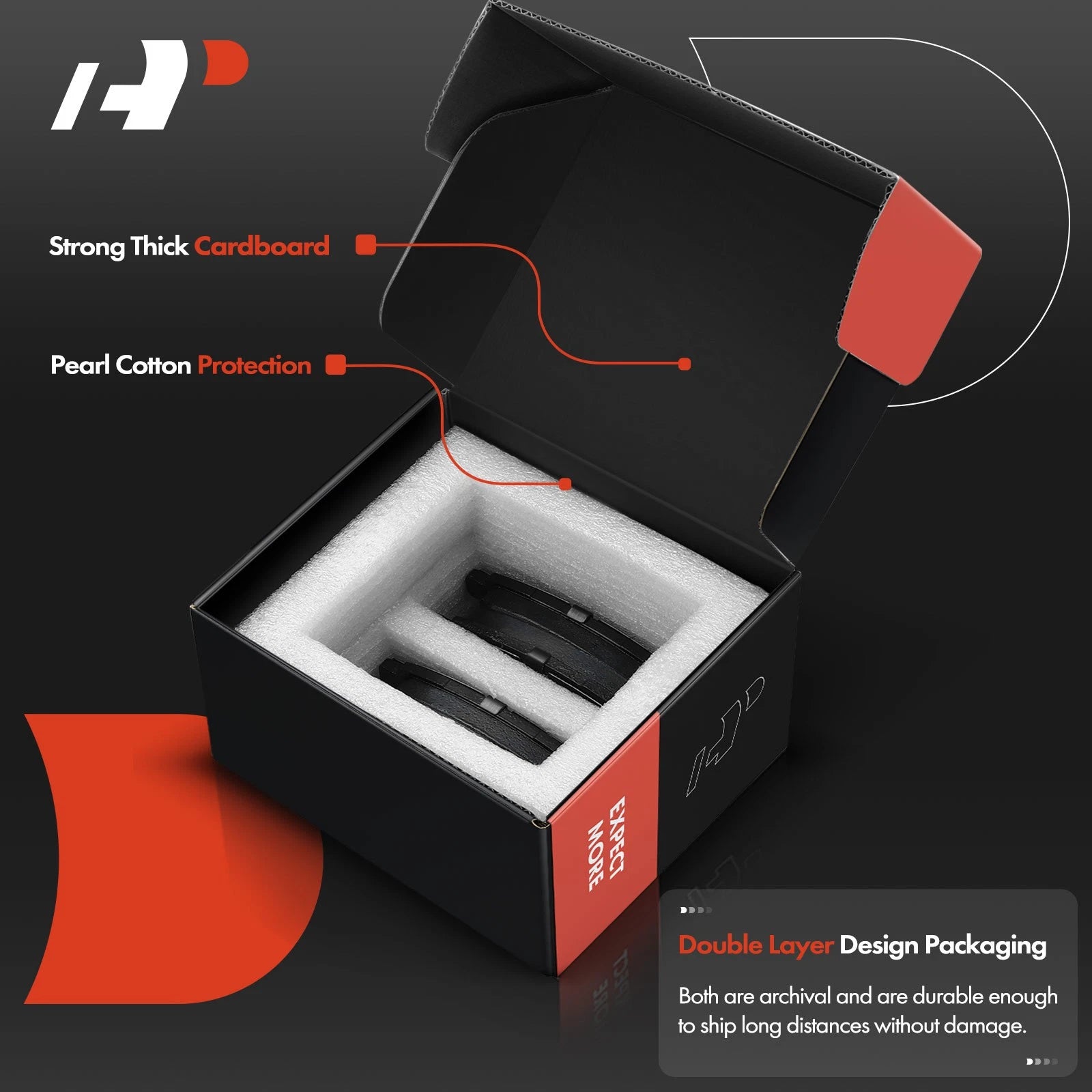 Set of 4 Rear Ceramic Brake Pads for Jeep Commander (2006–2010)