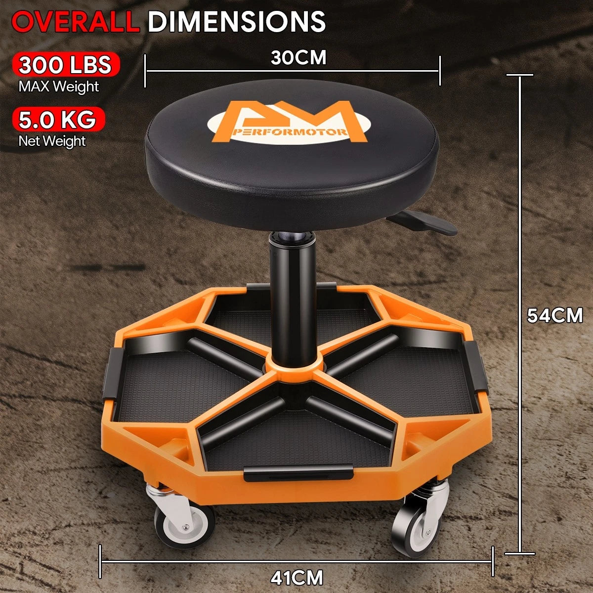 Adjustable Mechanics Roller Seat for Universal Use (15.74"-21.25")