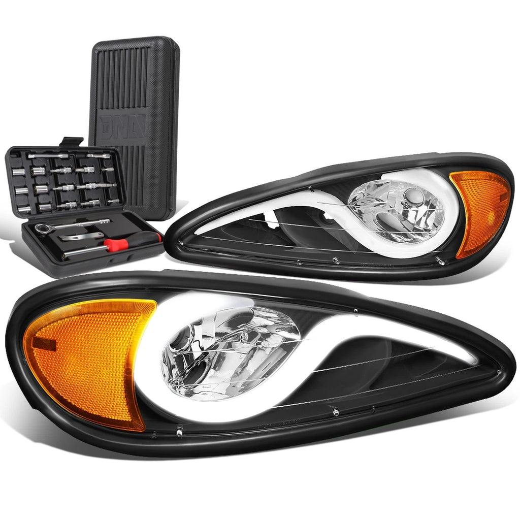 LED Black Amber Signal Headlight Lamps for Pontiac Grand AM (1999–2005)