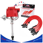 HEI Distributor with Spark Plug Wires for Chevy SBC 350 BBC 454 