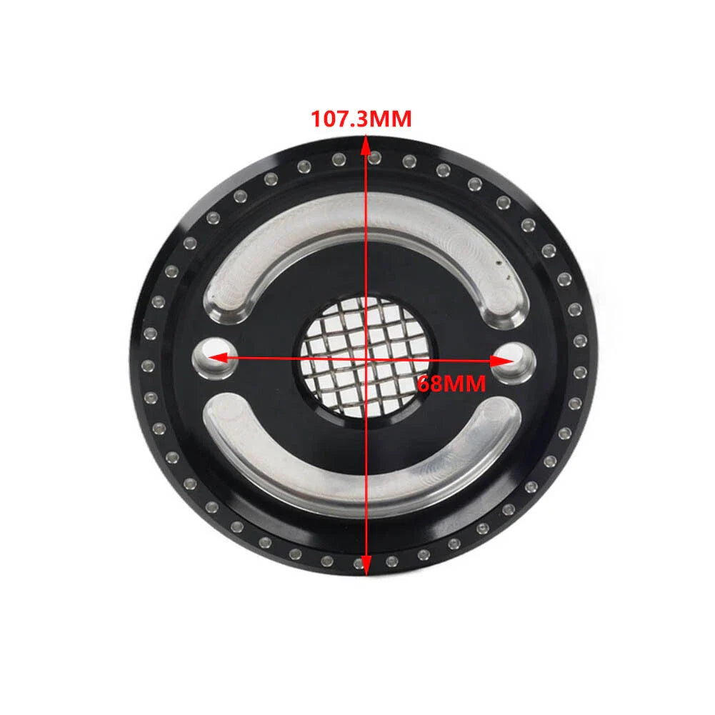 Black Front Pulley Guard Engine Cover for Harley Sportster XL (2004-2023)