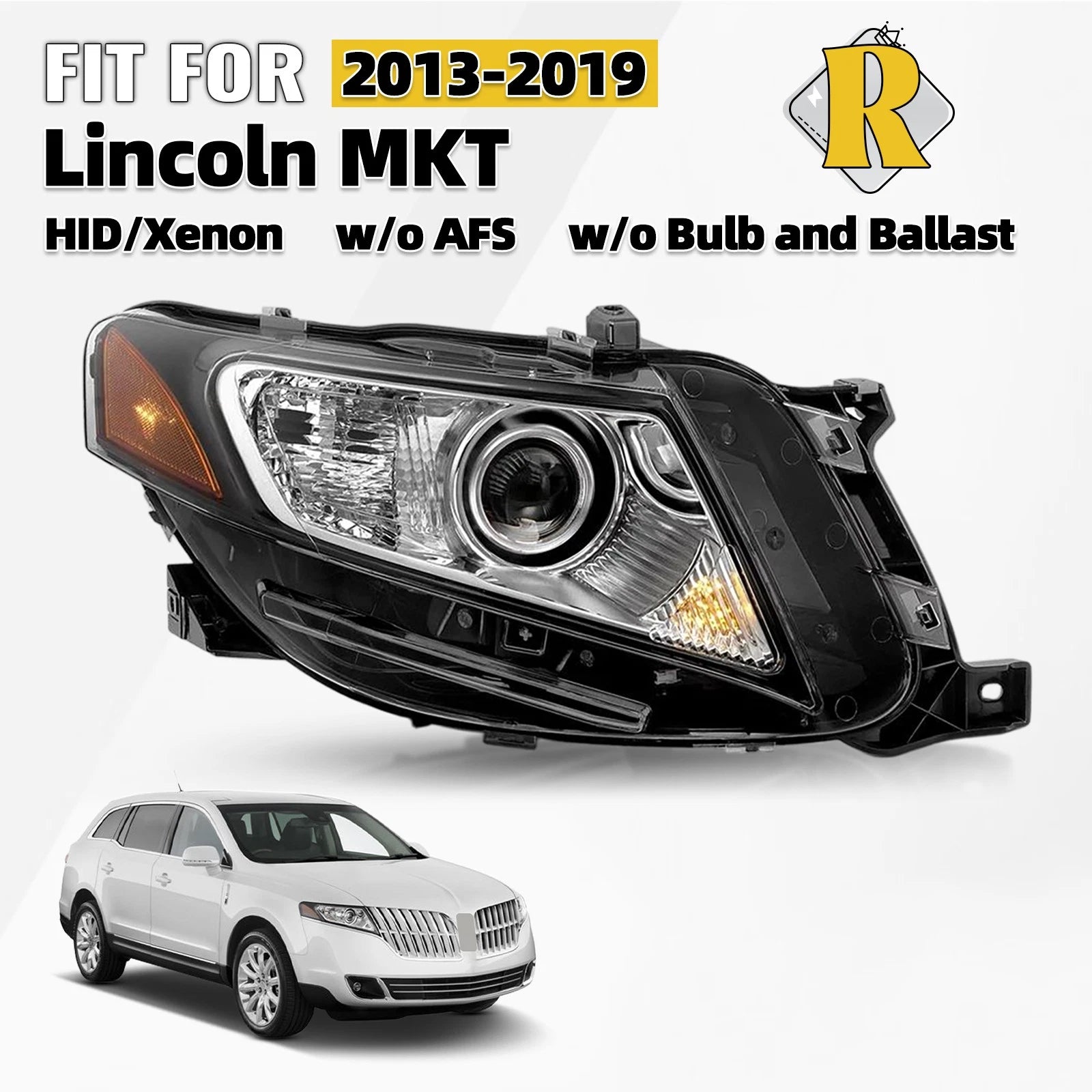 HID Headlight for Lincoln MKT (2013–2019) Right Passenger Side