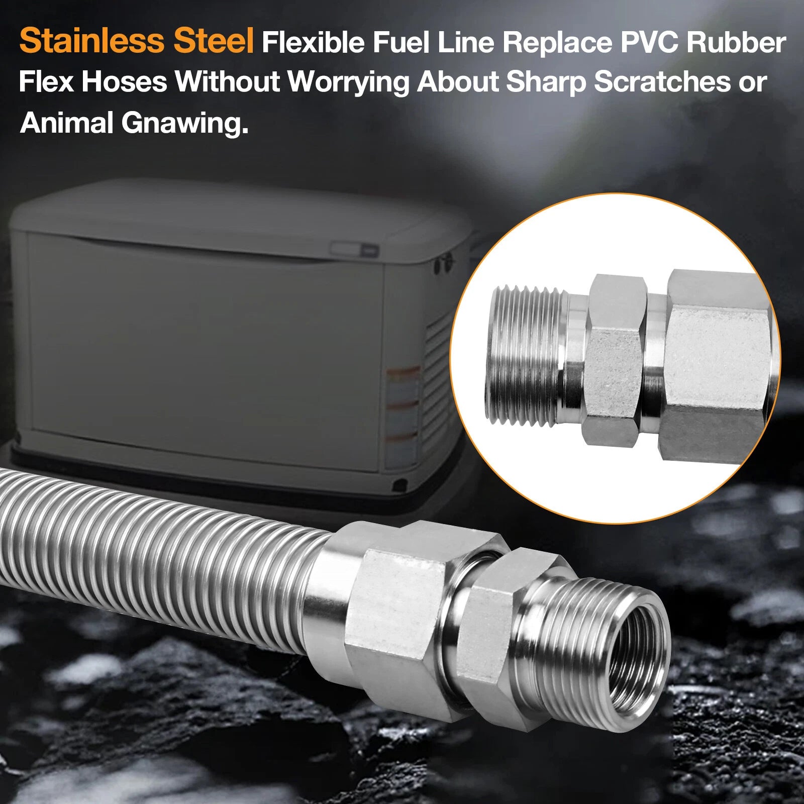 Gas Fuel Line Supply Flex Hose for Generac Generators