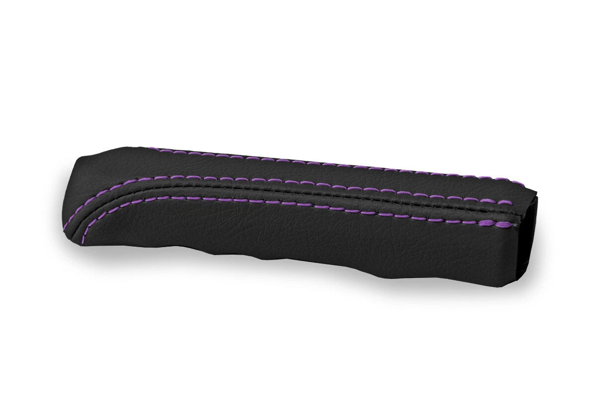Leather E Brake Boot Cover for BMW E30 (1984–1991) Black Purple Stitch