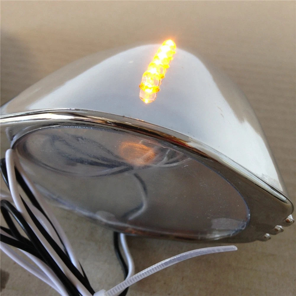 LED Side Mounted Rear View Mirrors for Suzuki Honda Kawasaki Yamaha (Bike)