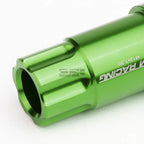 20 PCS Open End M12x1.5 50mm Tall Green Aluminum Lug Nuts + Lock Key