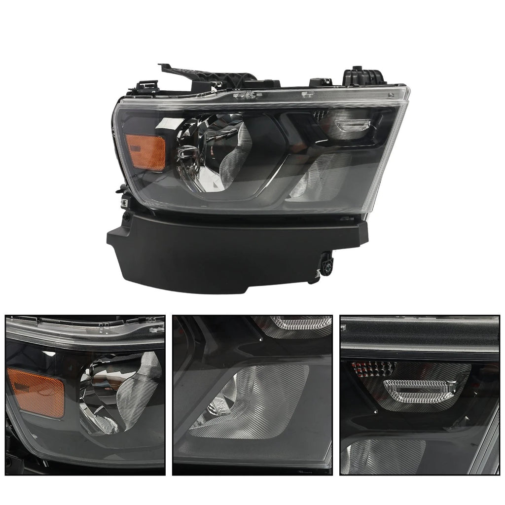 Halogen Headlight Assembly for Dodge Ram 1500 (2019–2023) Passenger Side Black