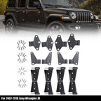 Door Hinge Replacement Set for Jeep Wrangler JK (2007–2018) Black Powder Coat
