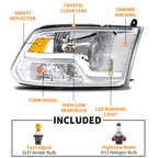 Pair LED DRL Sequential Headlights for Dodge Ram 1500 2500 3500 (2009–2018)