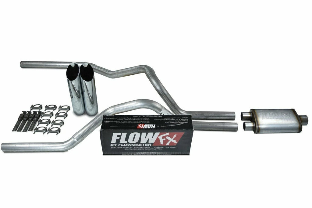 2.5" Dual Exhaust Kit for Ford F150 (2021–2025) Flowmaster Flow FX Slash Tip