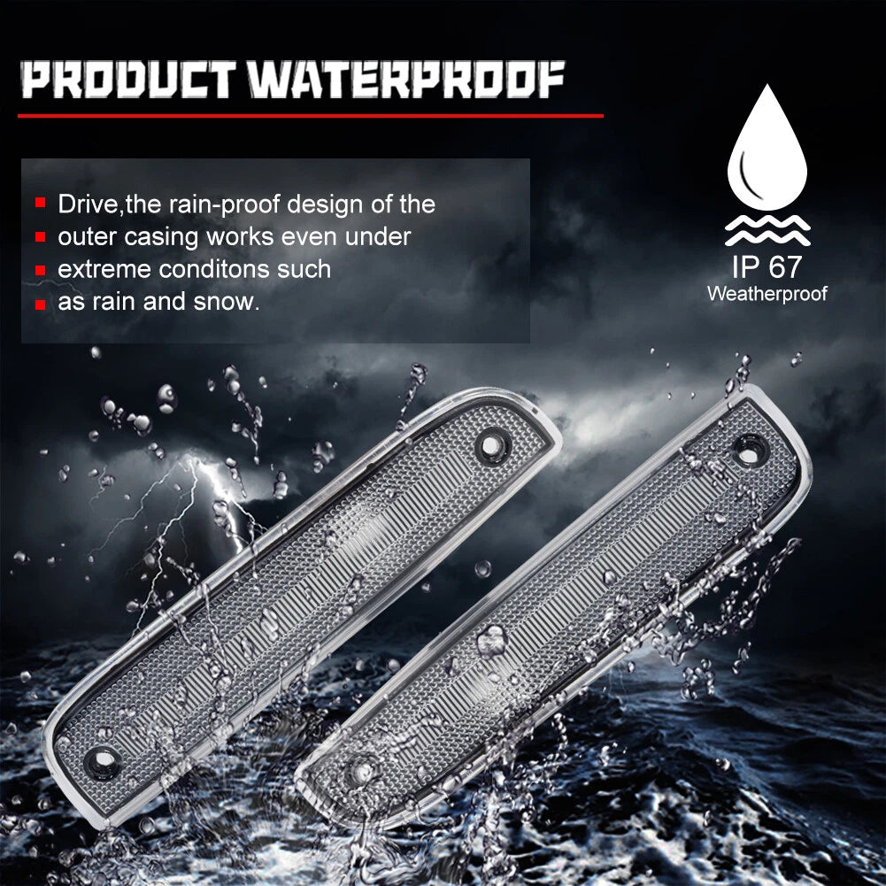 2X Clear Front Side Corner Parking Marker Light Housings for Jeep Cherokee (1997–2001)