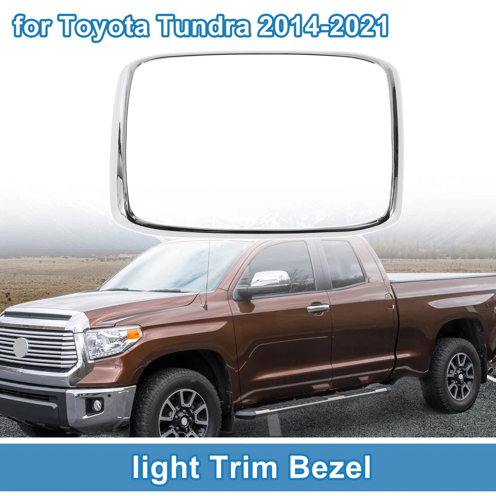 Rear Row Headlight Trim Bezel for Toyota Tundra (2014–2021) Silver Tone