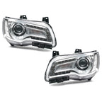 HID Headlight Pair for Chrysler 300 (2017–2022) AFS, Chrome Bezel
