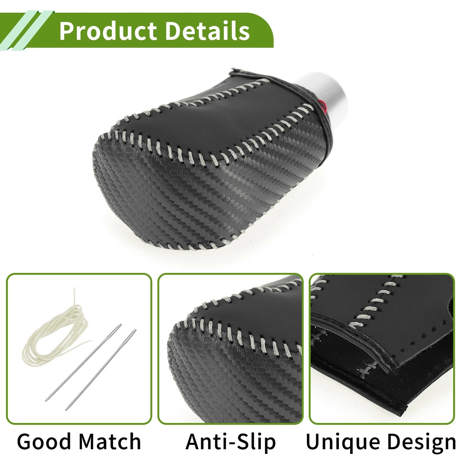 Car Gear Shift Knob Cover for Honda Civic (2016–2021) Black Carbon Fiber