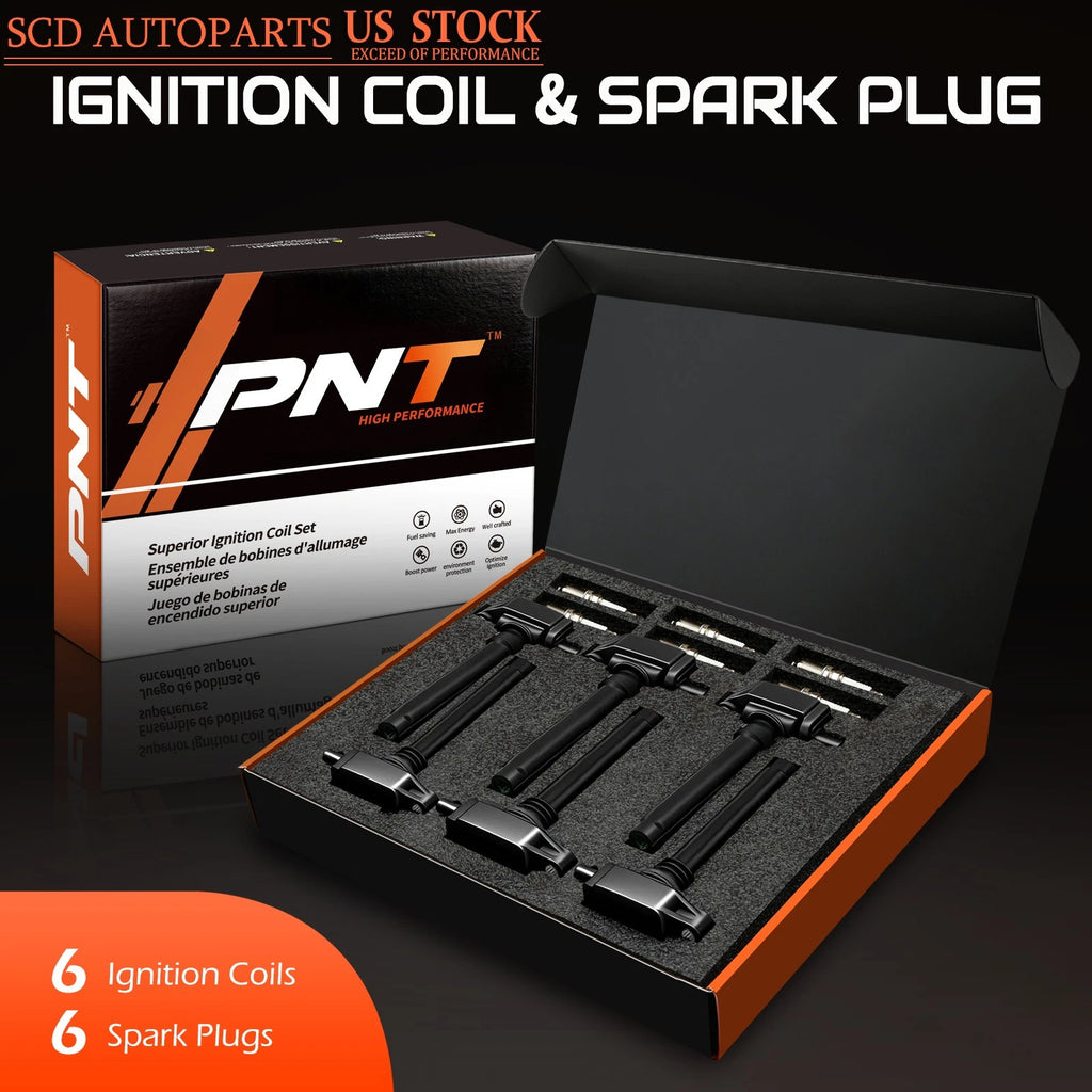 6X Ignition Coil & Spark Plug for Jeep Chrysler Dodge Ram 3.6L (2011–2021) 5149168AH UF648