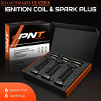 6X Ignition Coil & Spark Plug for Jeep Chrysler Dodge Ram 3.6L (2011–2021) 5149168AH UF648