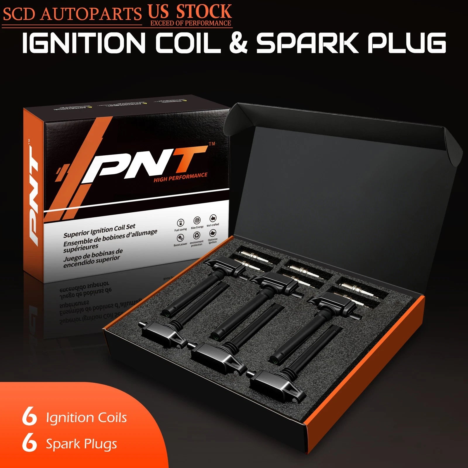 6X Ignition Coil & Spark Plug for Jeep Chrysler Dodge Ram 3.6L (2011–2021) 5149168AH UF648