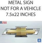 Metal Sign Gold Chevrolet Bowtie Logo Emblem Licensed for Chevrolet (1950–2026)