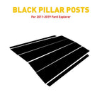 Black Pillar Post Window Door Cover Trim for Ford Explorer (2011–2019)