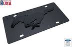 3D Premium Mustang Running Pony Emblem Black License Plate for Ford (2005–2024)