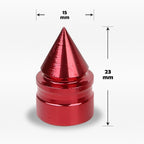 Set of 4 Red Aluminum Spiked Tire Valve Stem Caps for Universal Fit
