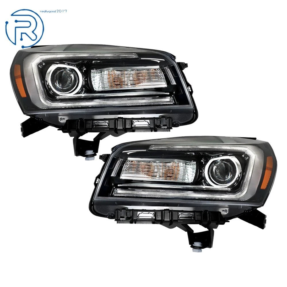 Set of 2 Black Housing LED Headlights for GMC Acadia (2013-2016)