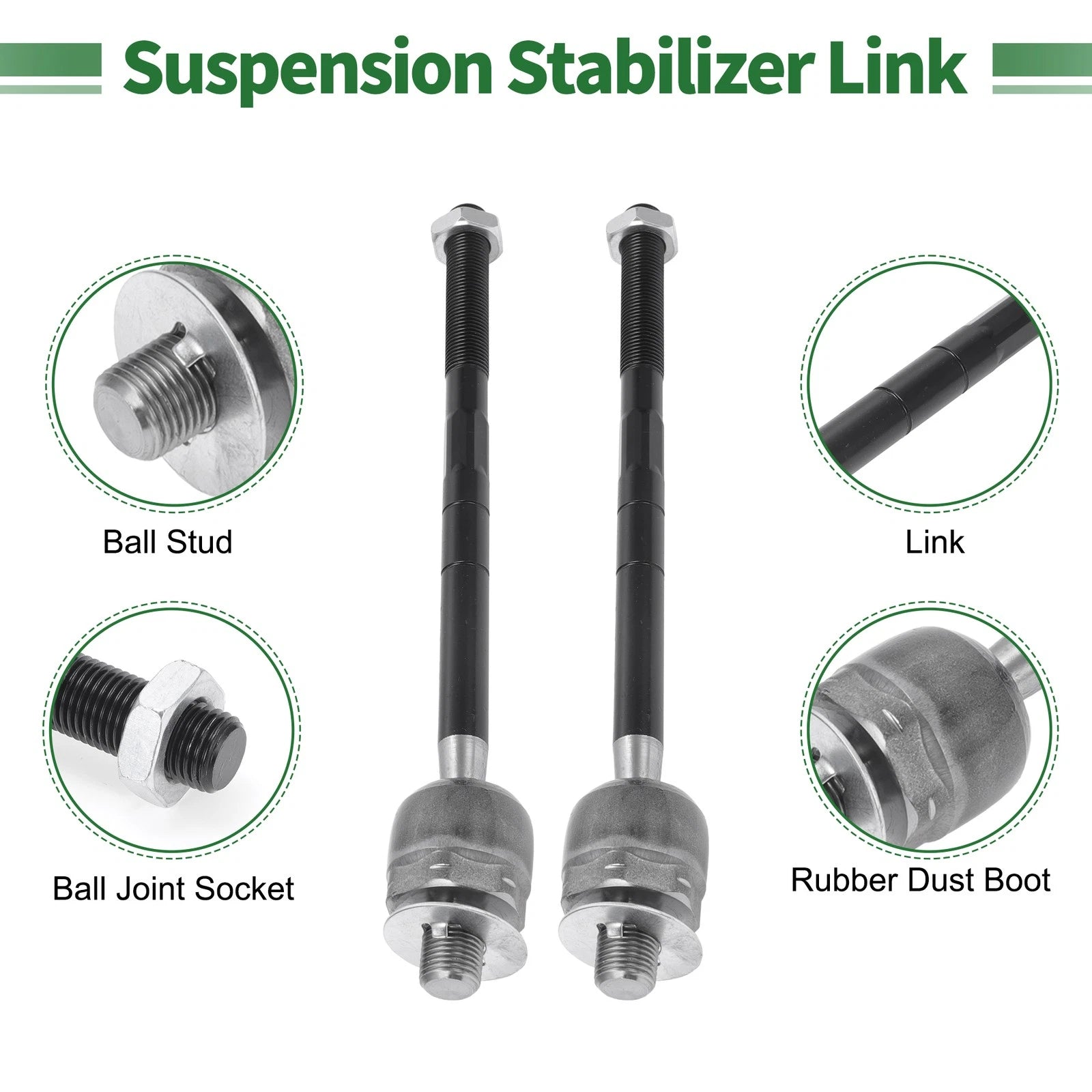 6 Pcs Front Suspension Kit Tie Rod Ends Sway Bar Link for Ford Explorer (2002–2010)