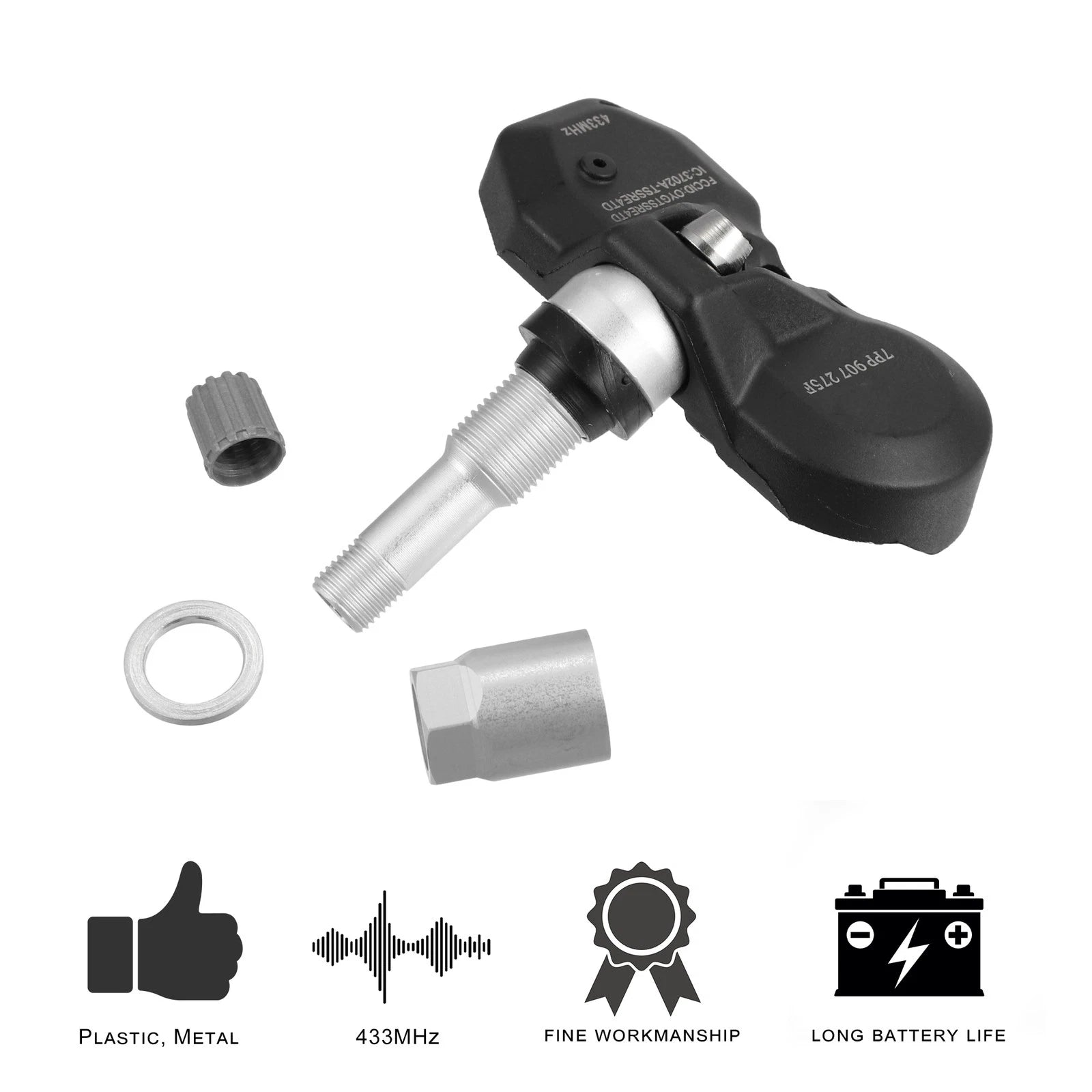Set of 4 Tire Pressure Sensors TPMS 433MHz for Porsche Audi VW (2015–2021)