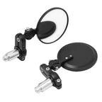 Pair Handle Bar End Rearview Side Mirrors for Motorcycle (Universal)