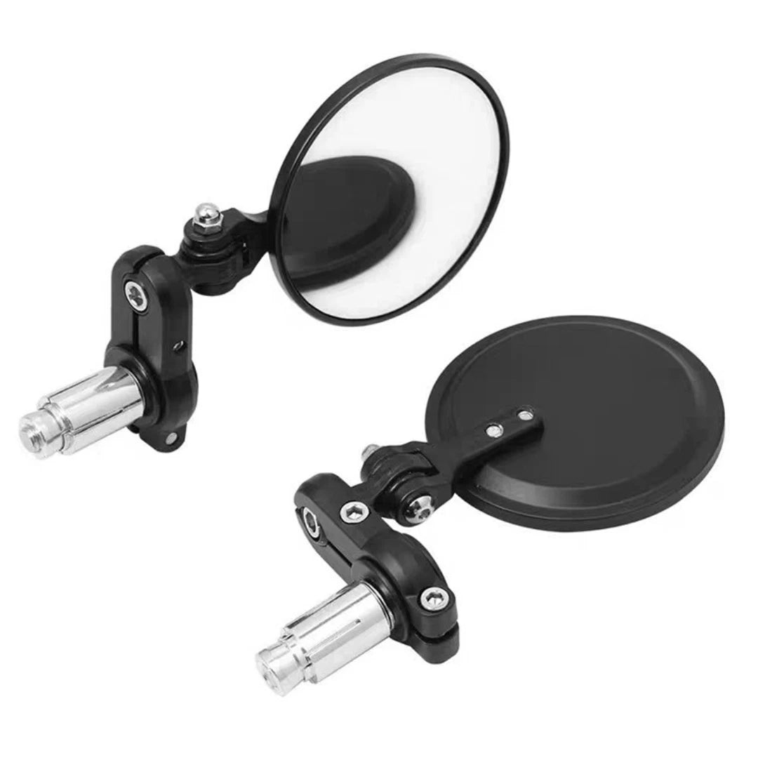 Pair Handle Bar End Rearview Side Mirrors for Motorcycle (Universal)