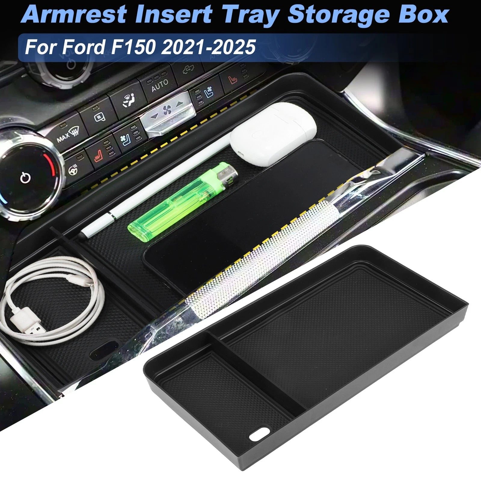 1PC Center Console Storage Tray Organizer for Ford F150 (2021–2025)