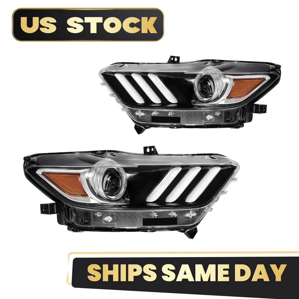 HID/Xenon Headlight Assembly Pair for Ford Mustang (2015–2017)