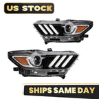 HID/Xenon Headlight Assembly Pair for Ford Mustang (2015–2017)