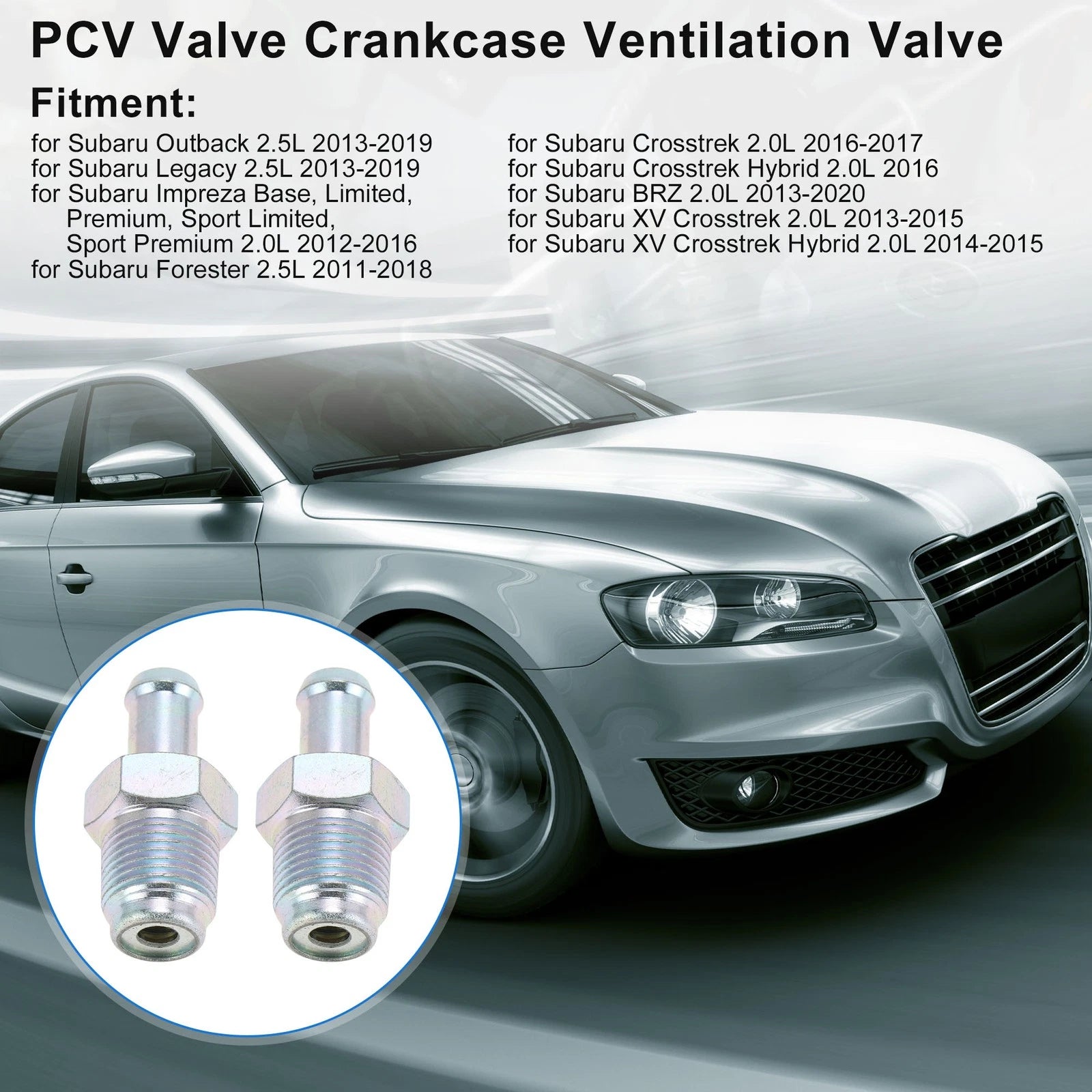 Set of 2 PCV Valves for Subaru Outback 2.5L (2013–2019) 11810AA131