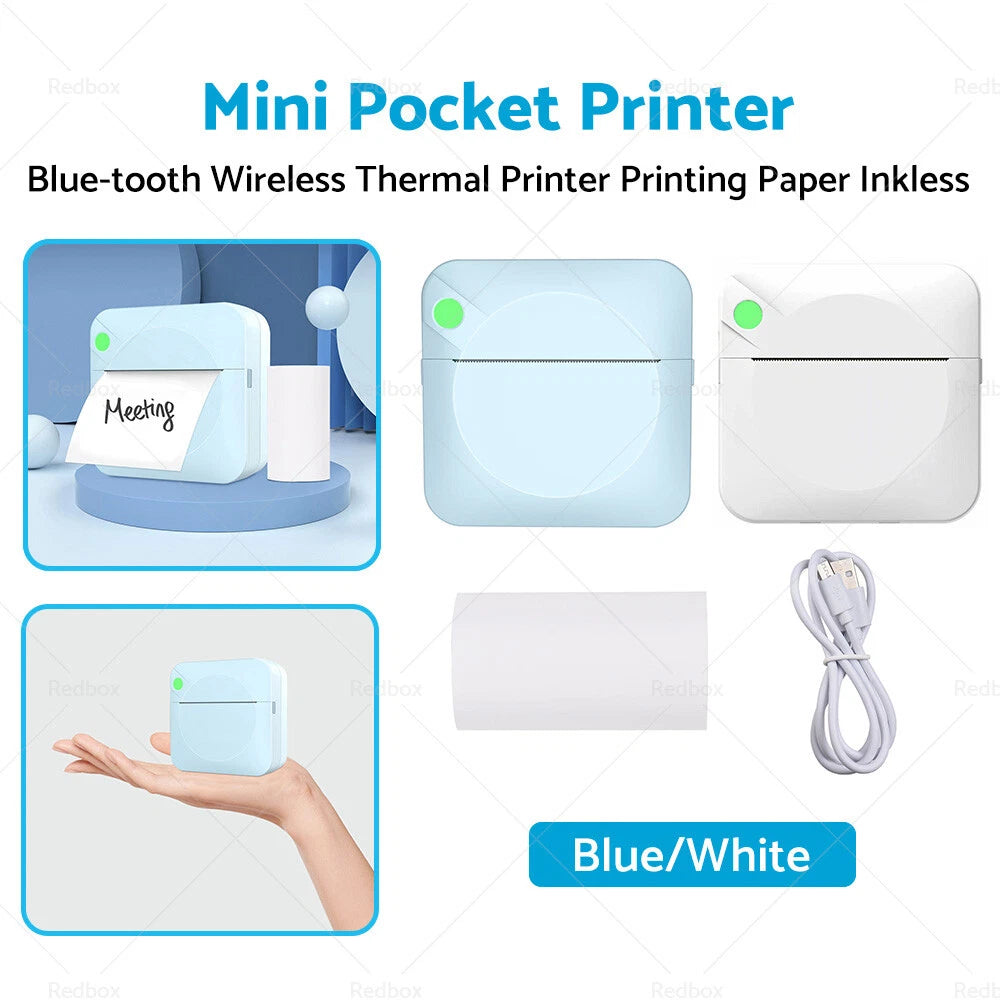 Wireless Photo Printer for Mini Printer (Bluetooth, Portable)
