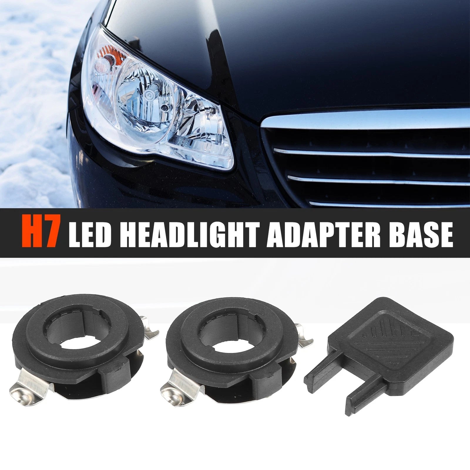 Set of 2 H7 LED Headlight Adapter Bases for Mercedes-Benz C Series (2010–2016)
