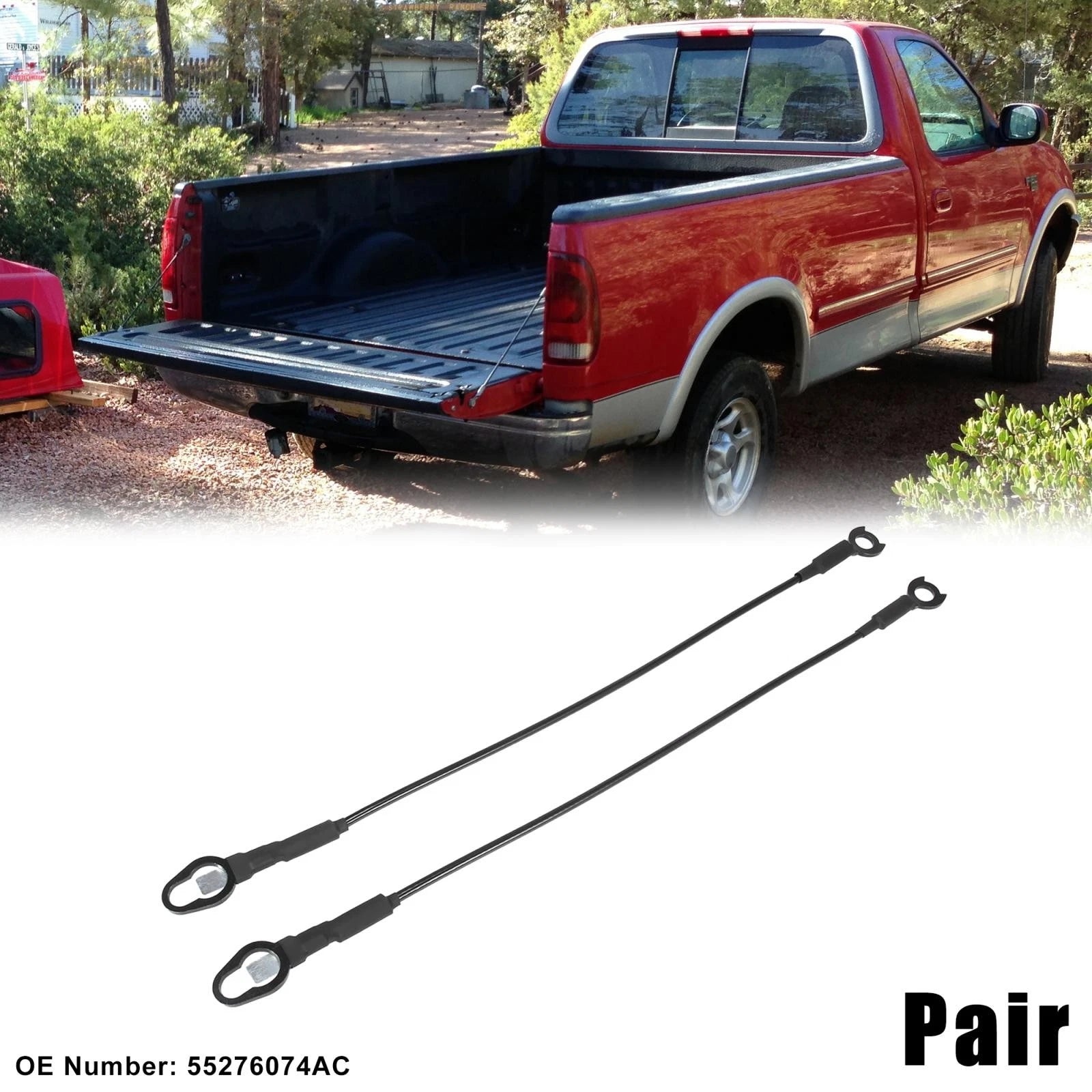 Pair Rear Tailgate Cables for Dodge Ram 1500 2500 3500 (2010–2023) 55276074AC