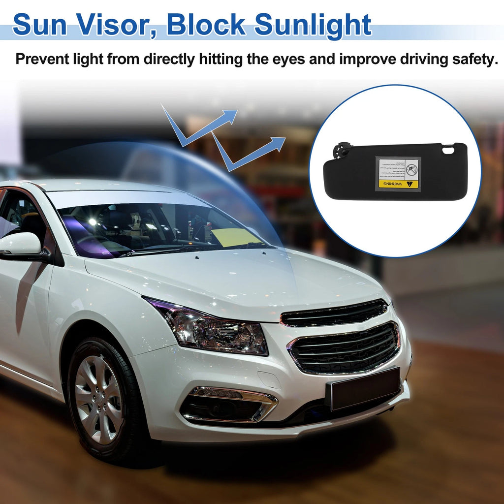 Right Side Sun Visor for Chevrolet Cruze (2011–2019) Replace No. 95034256 Black