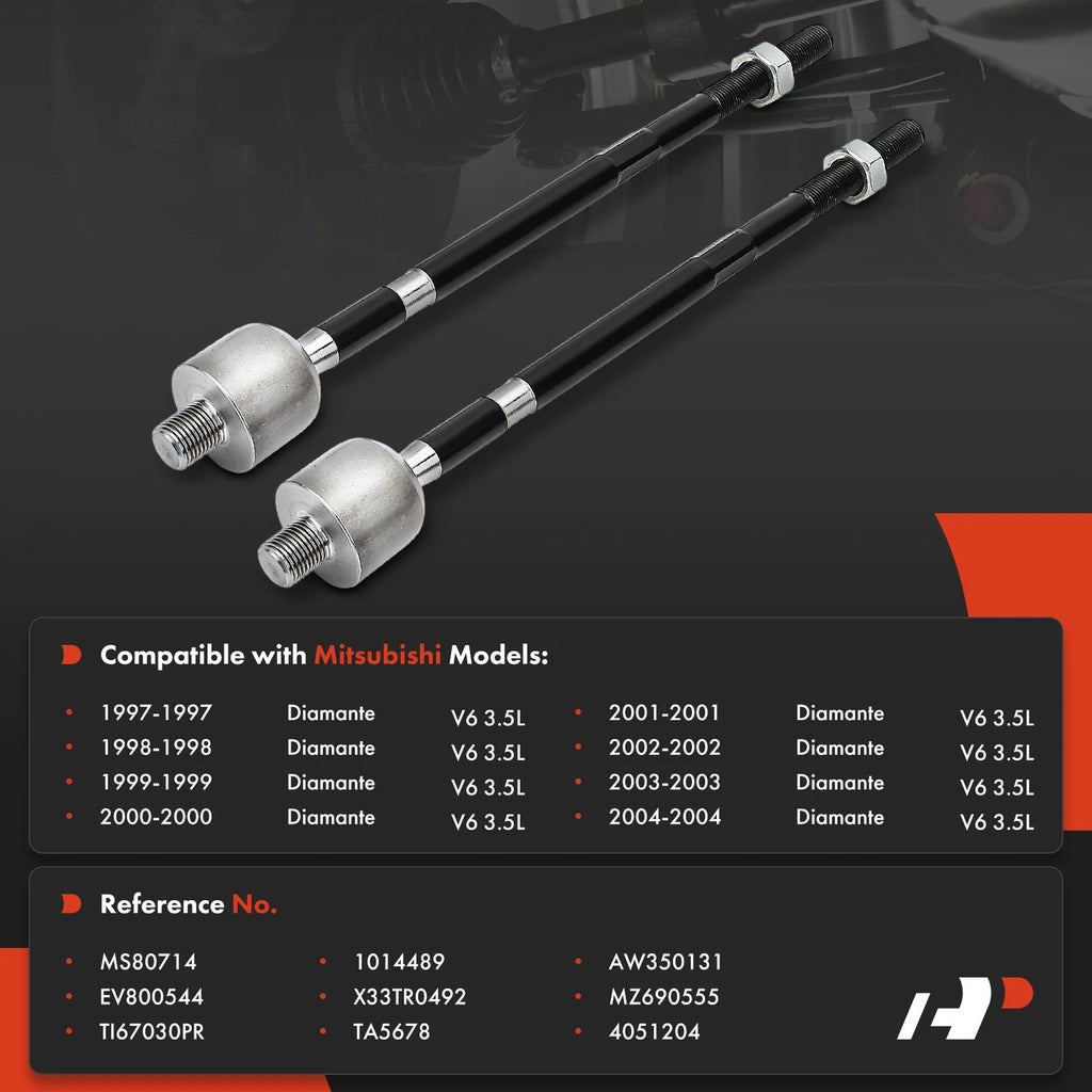 2X Front Inner Tie Rod End for Mitsubishi Diamante (1997-2004)