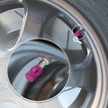 Set of 4 Aluminum Tire Stem Caps for Universal Vehicles (17mm, Purple)